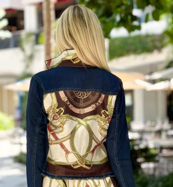 Denim & Scarf Jacket - Olive Stirrup