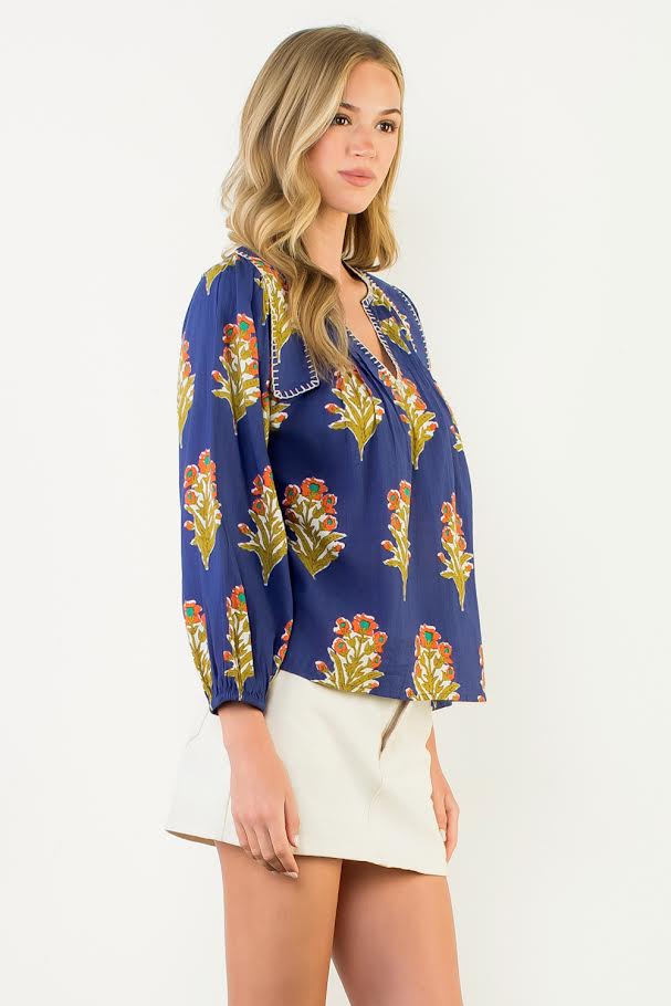 The Clara Top - Navy