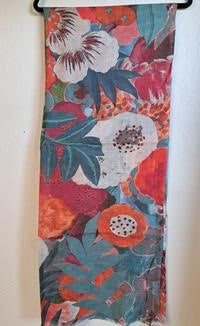 Garden Scarf - Teal Orange