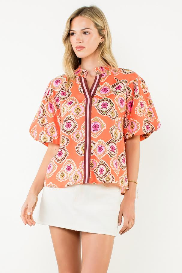 The Calista Top - Radiant Orange