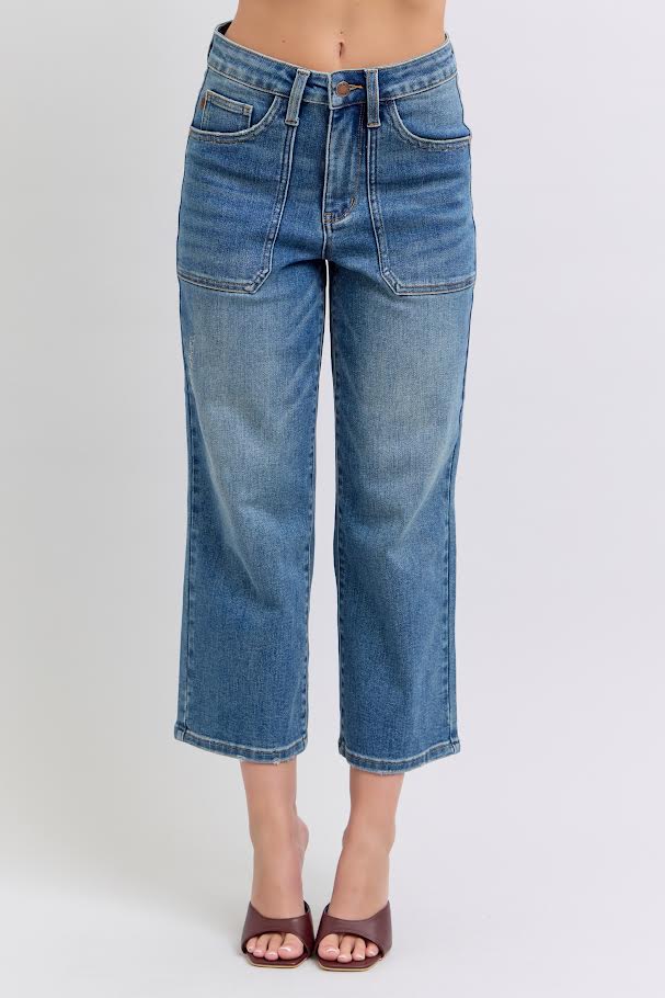 HW Utility Pocket Crop Jean - Medium Wash
