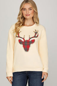 Reindeer Top - Cream