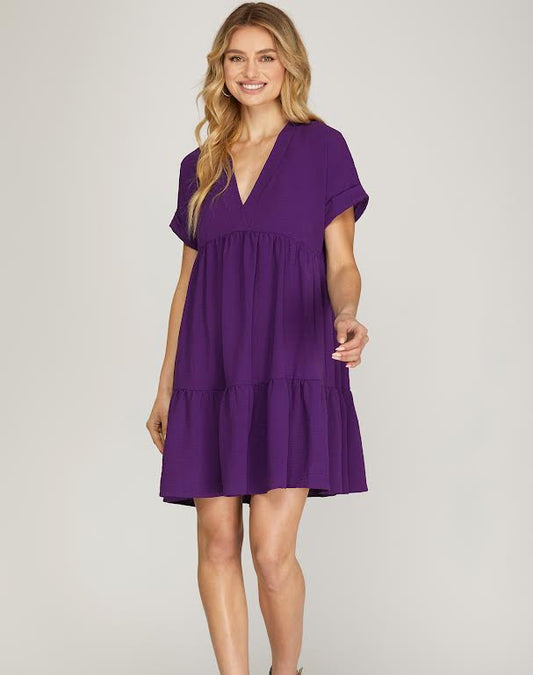 Easy Does It Dress - Purple