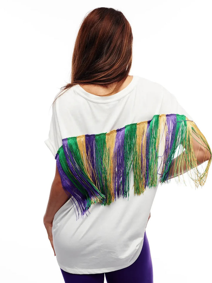 King Cake Tassels Shirt - White
