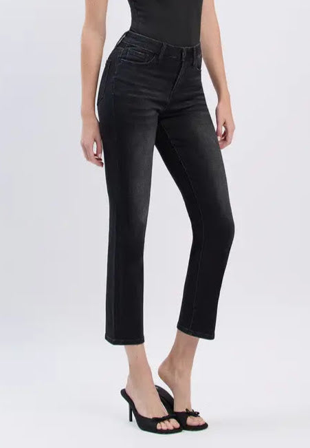 The Jeanne HR Slim Straight Jean - Black
