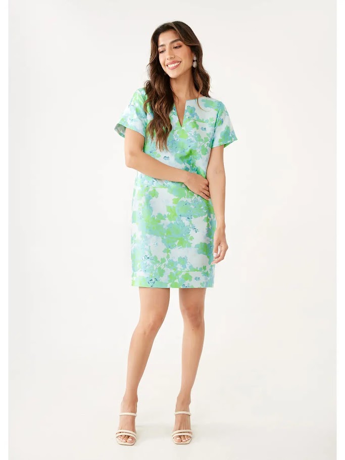 Lulu Dress Set - Green Abstract