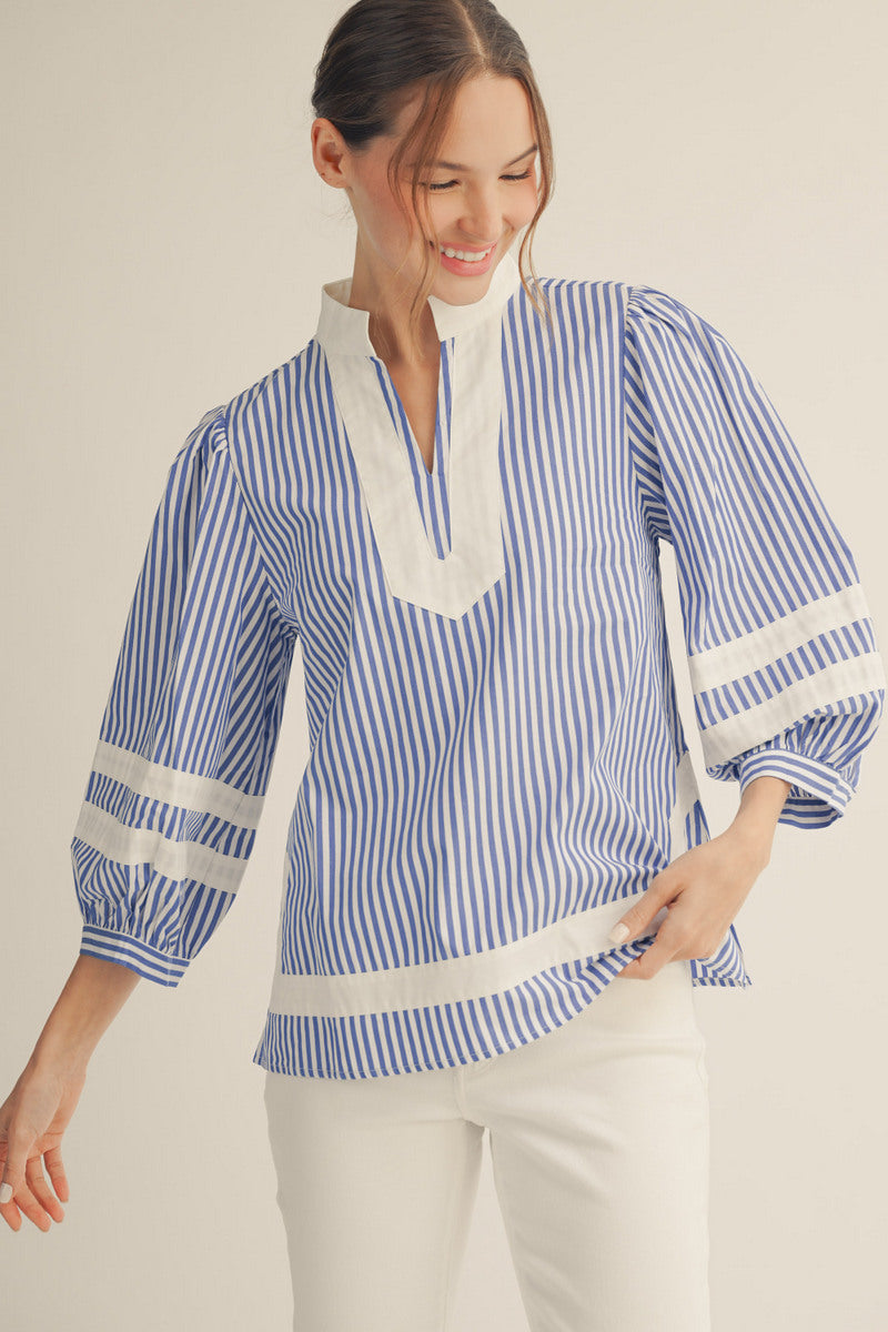 Oh Stripes Blouse - Blue