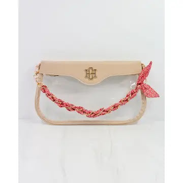 Serafina Scarf Purse Chain - Red White Geo