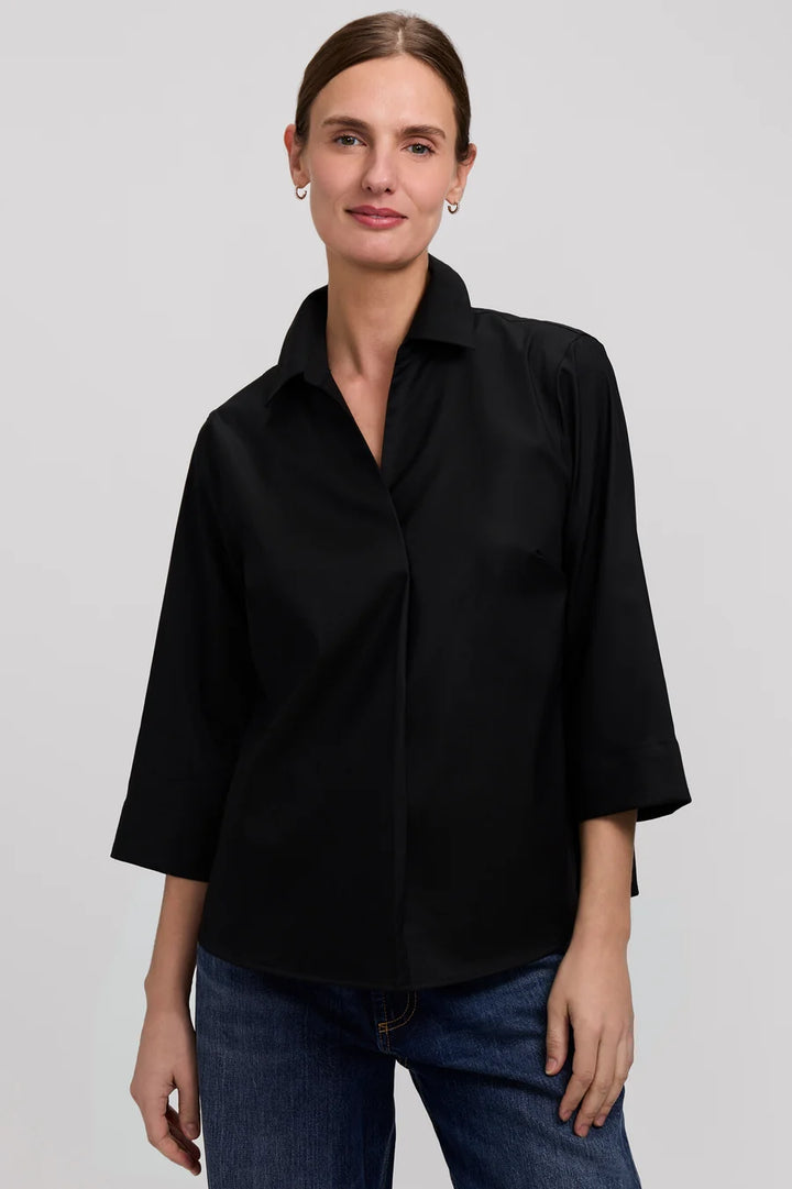 Cleo Popover Shirt - Black