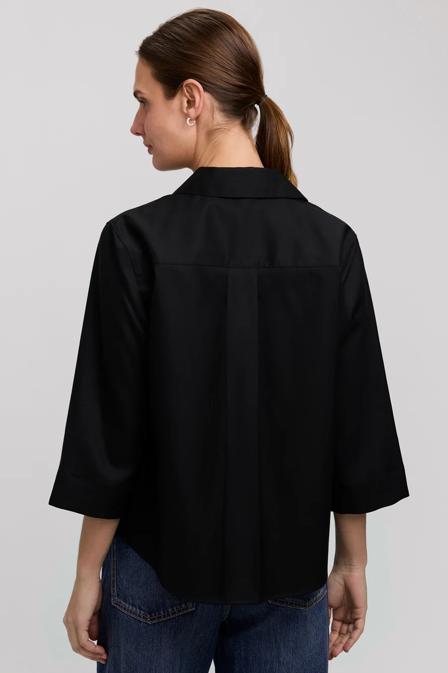 Cleo Popover Shirt - Black