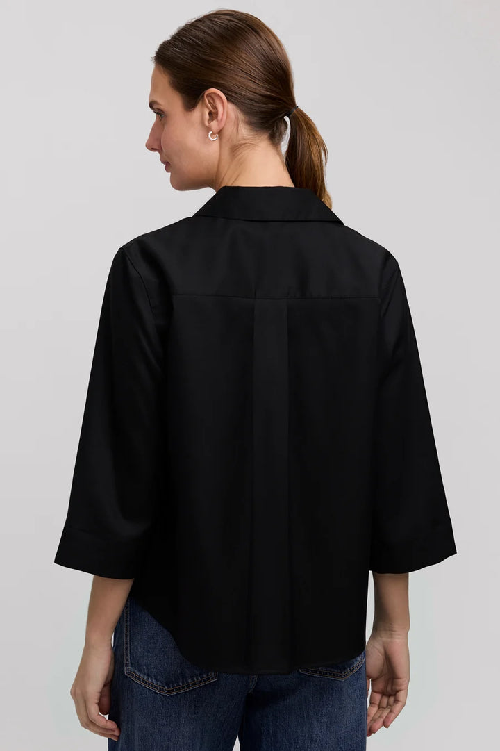 Cleo Popover Shirt - Black