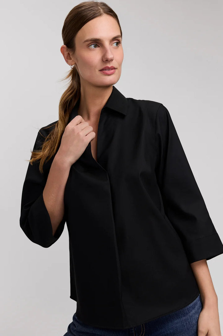 Cleo Popover Shirt - Black