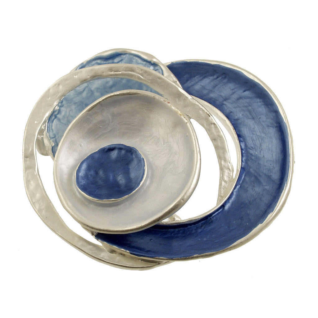 Layered Magnetic Brooch - Blue