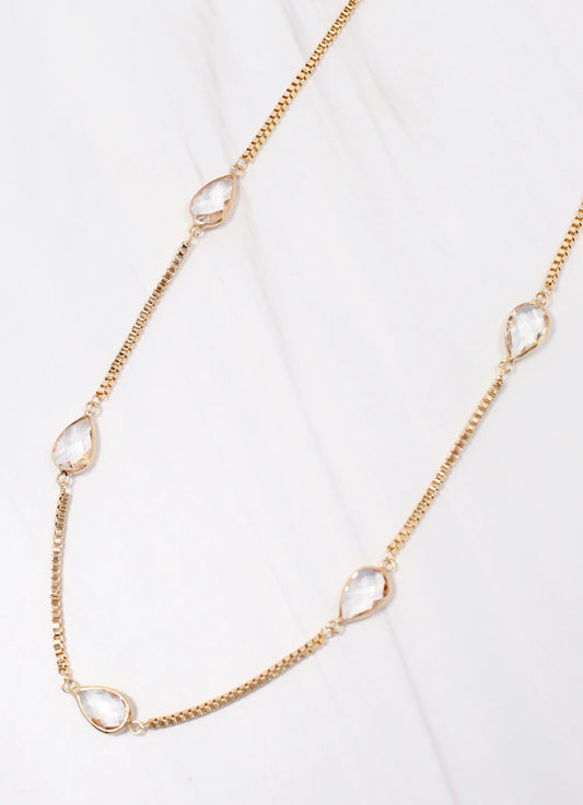 Dume Crystal Necklace - Gold