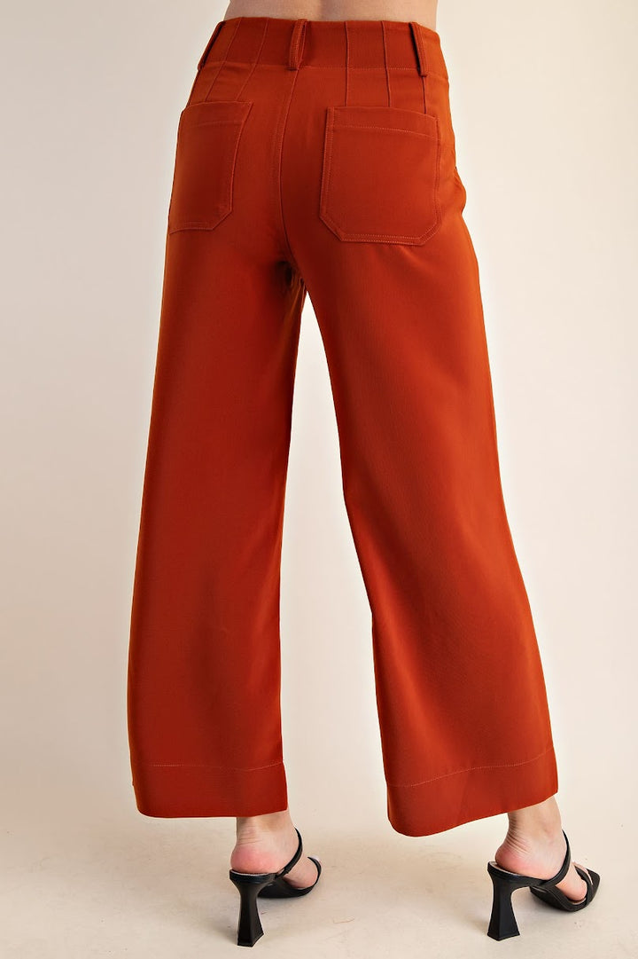 Colette Wide Leg Pant - Rust