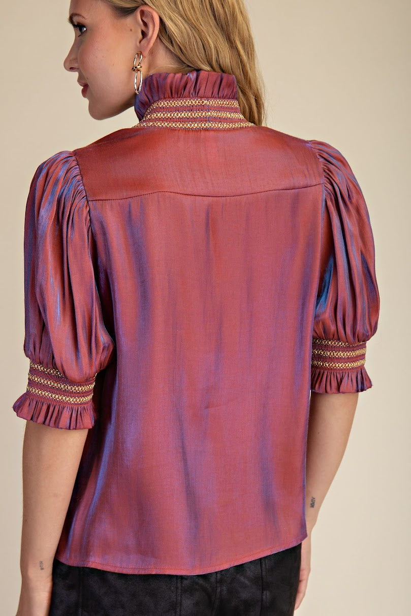 Add A Little Flair Top - Rust