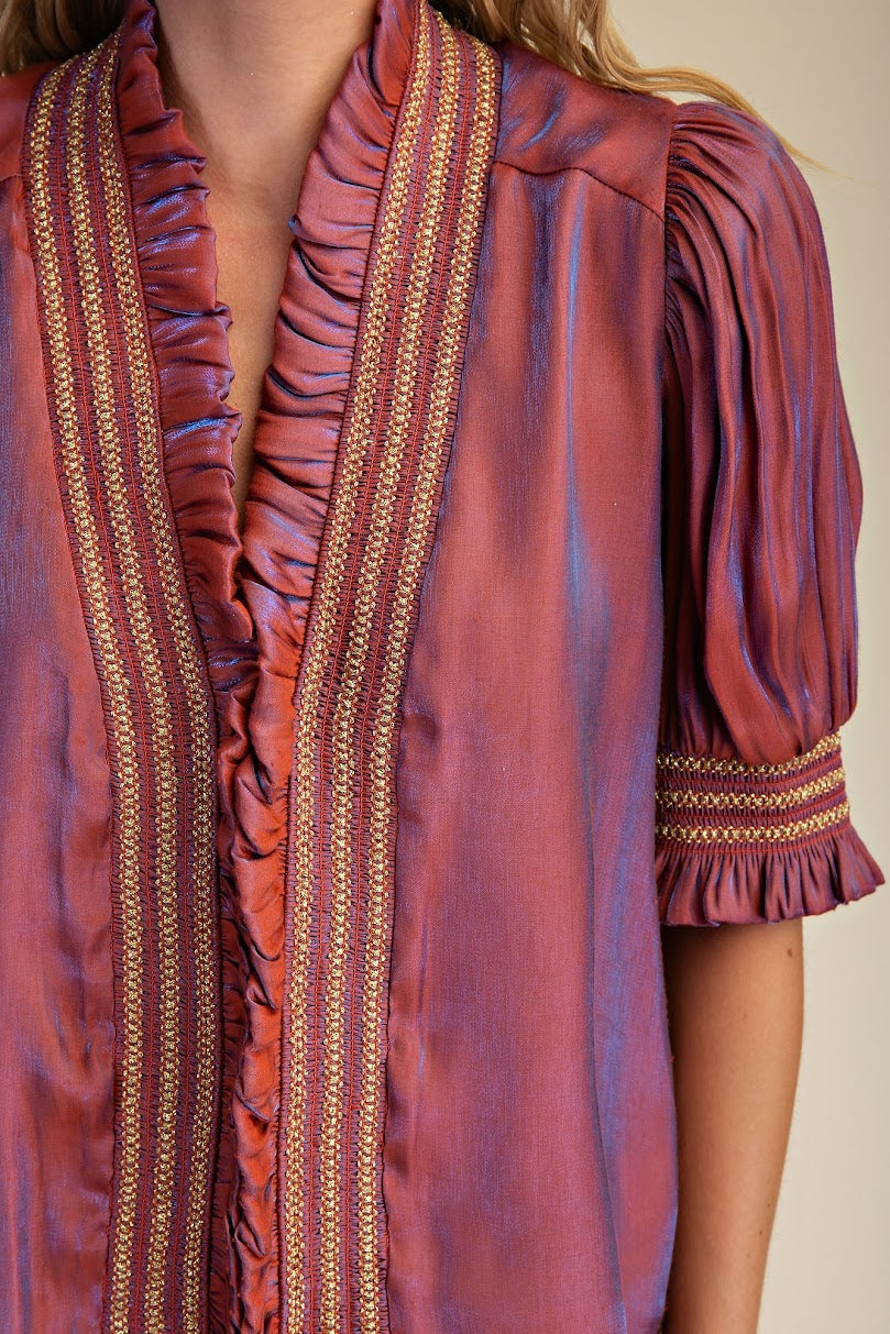 Add A Little Flair Top - Rust