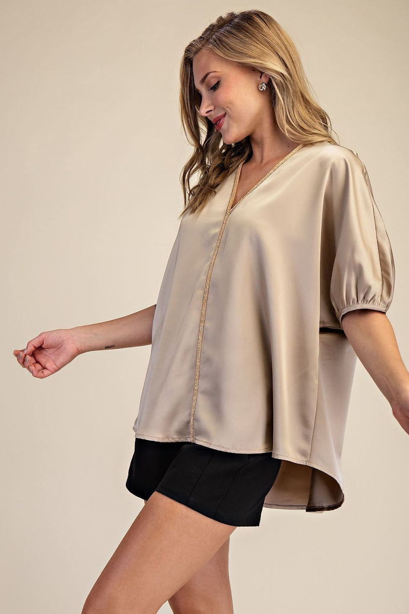 Sweet & Simple Top - Taupe