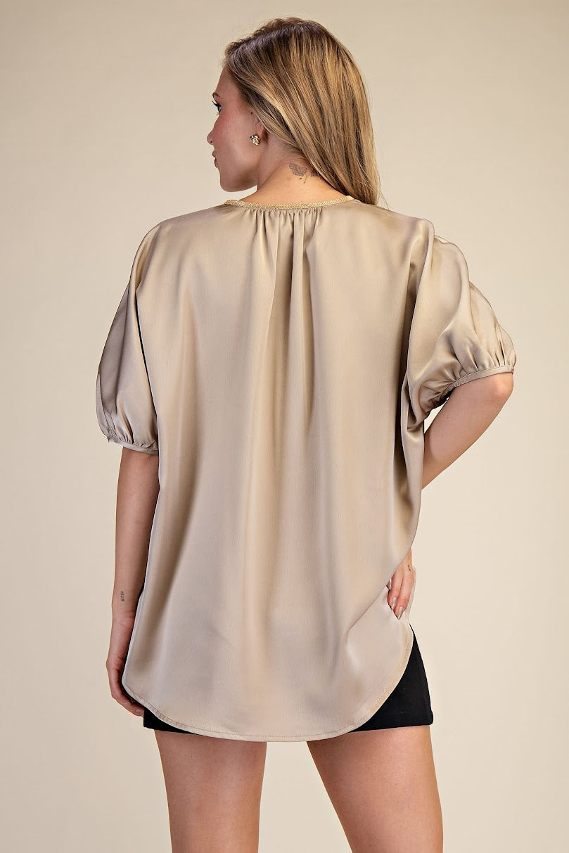 Sweet & Simple Top - Taupe