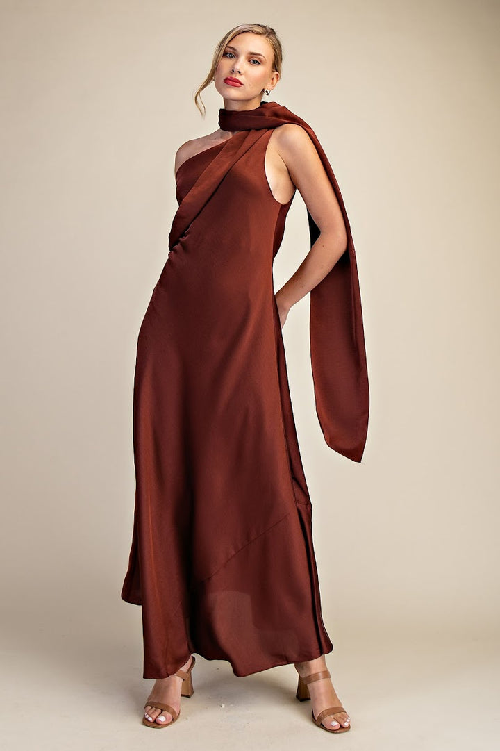 Oh SO Sassy Sleeveless Maxi Dress - Brown