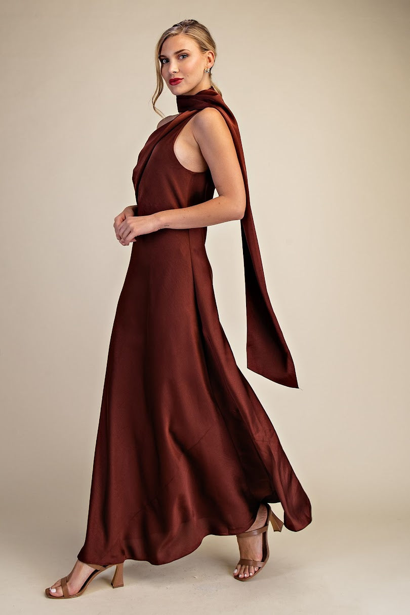 Oh SO Sassy Sleeveless Maxi Dress - Brown