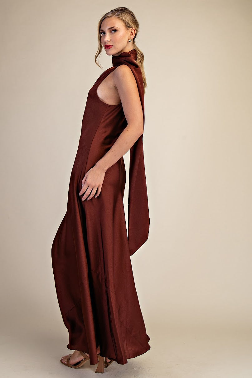 Oh SO Sassy Sleeveless Maxi Dress - Brown