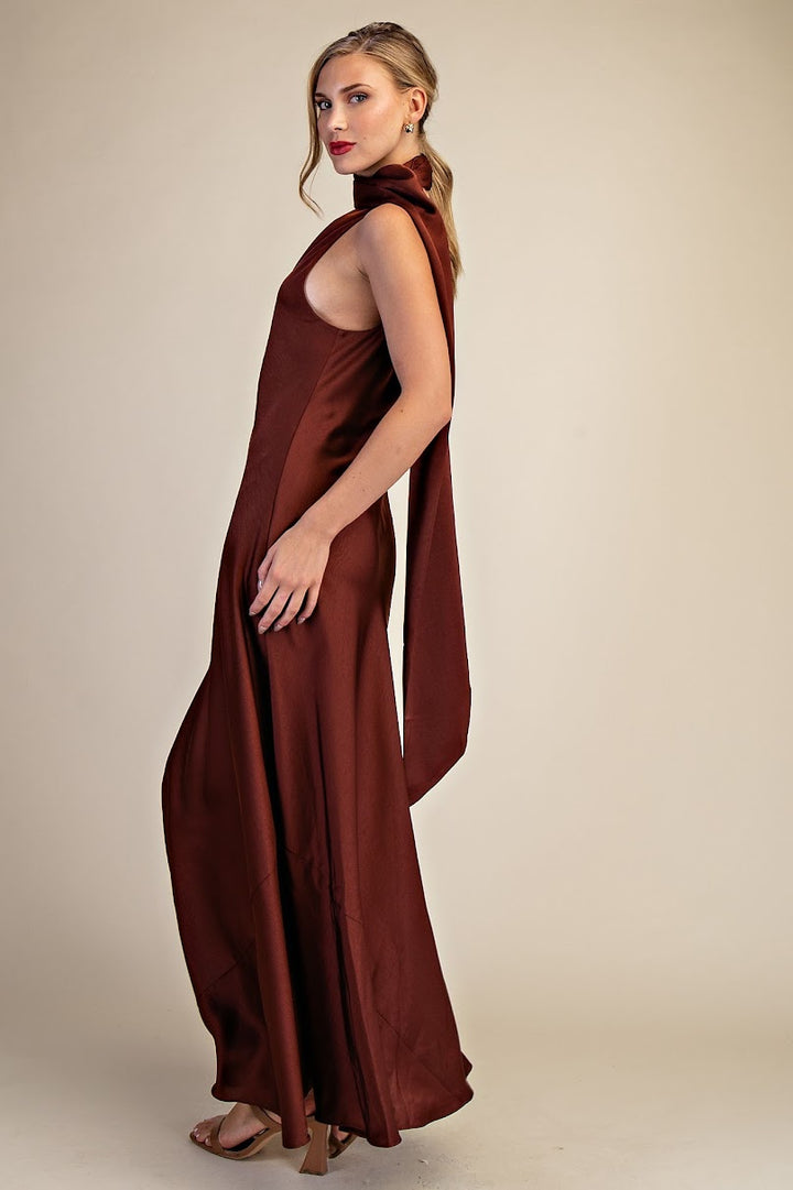 Oh SO Sassy Sleeveless Maxi Dress - Brown