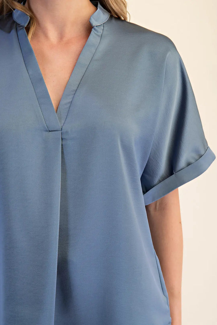 Easy Does It Top - Slate Blue