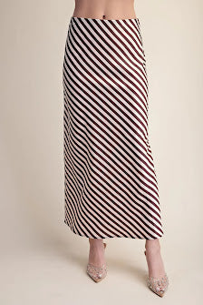 Satin Midi skirt - Chocolate Cream