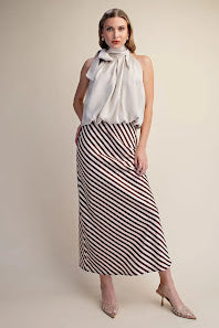 Satin Midi skirt - Chocolate Cream