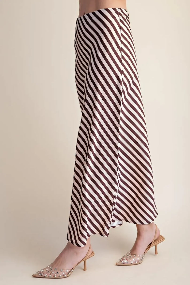 Satin Midi skirt - Chocolate Cream