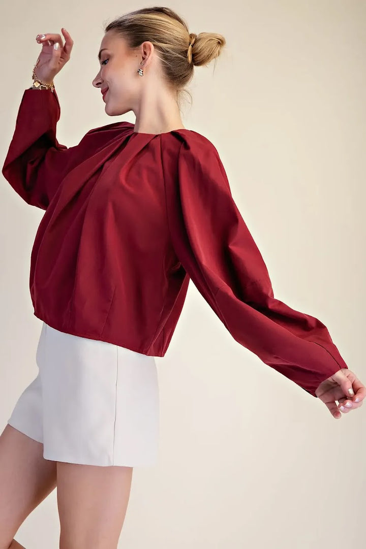 Sassy Poplin Shirt - Burgundy