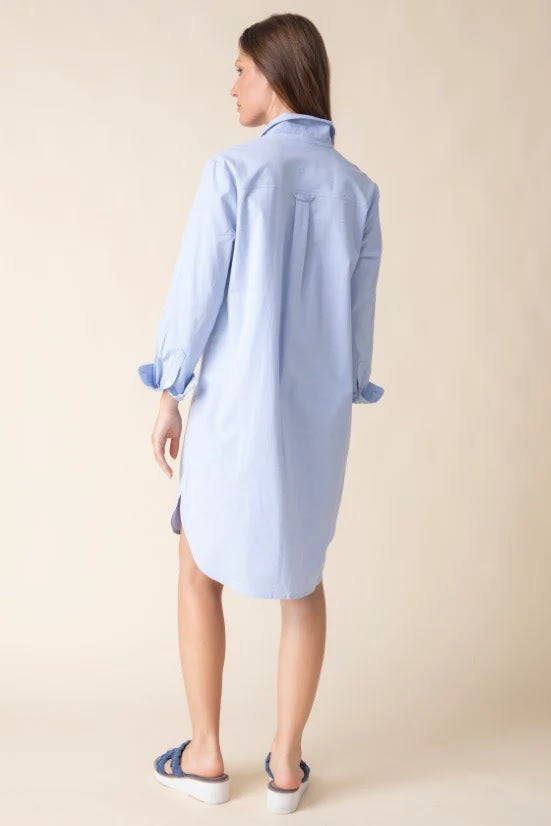 Cafe Shirt Dress - Oxford Blue