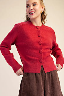 Classic Sweater Cardigan - Cherry