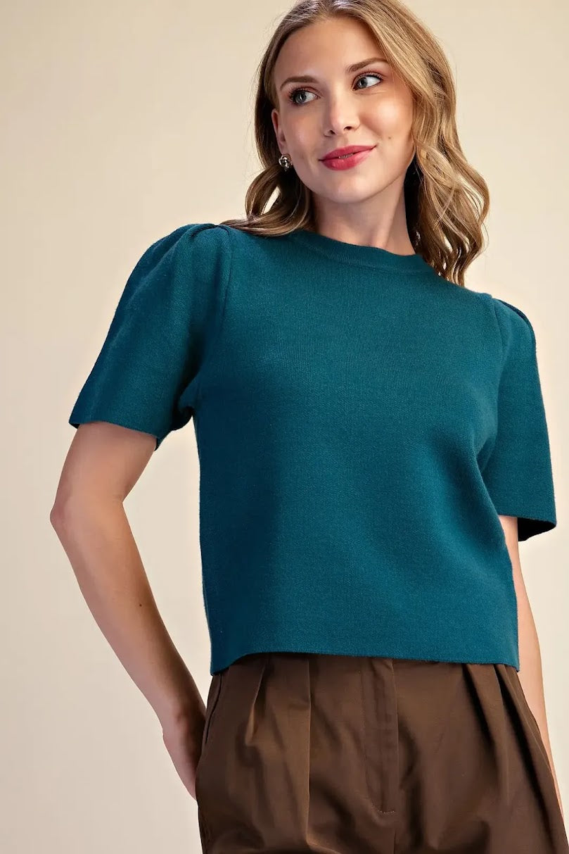 Tessa Knit Top - Teal
