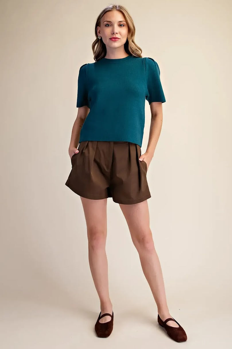 Tessa Knit Top - Teal