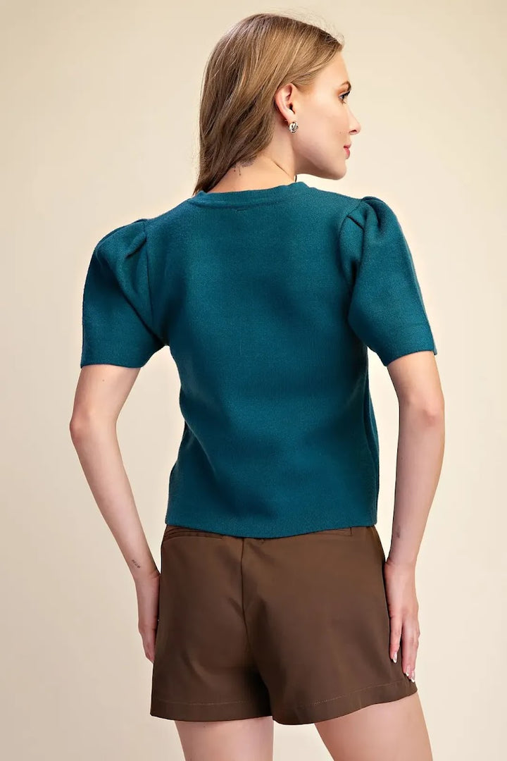 Tessa Knit Top - Teal