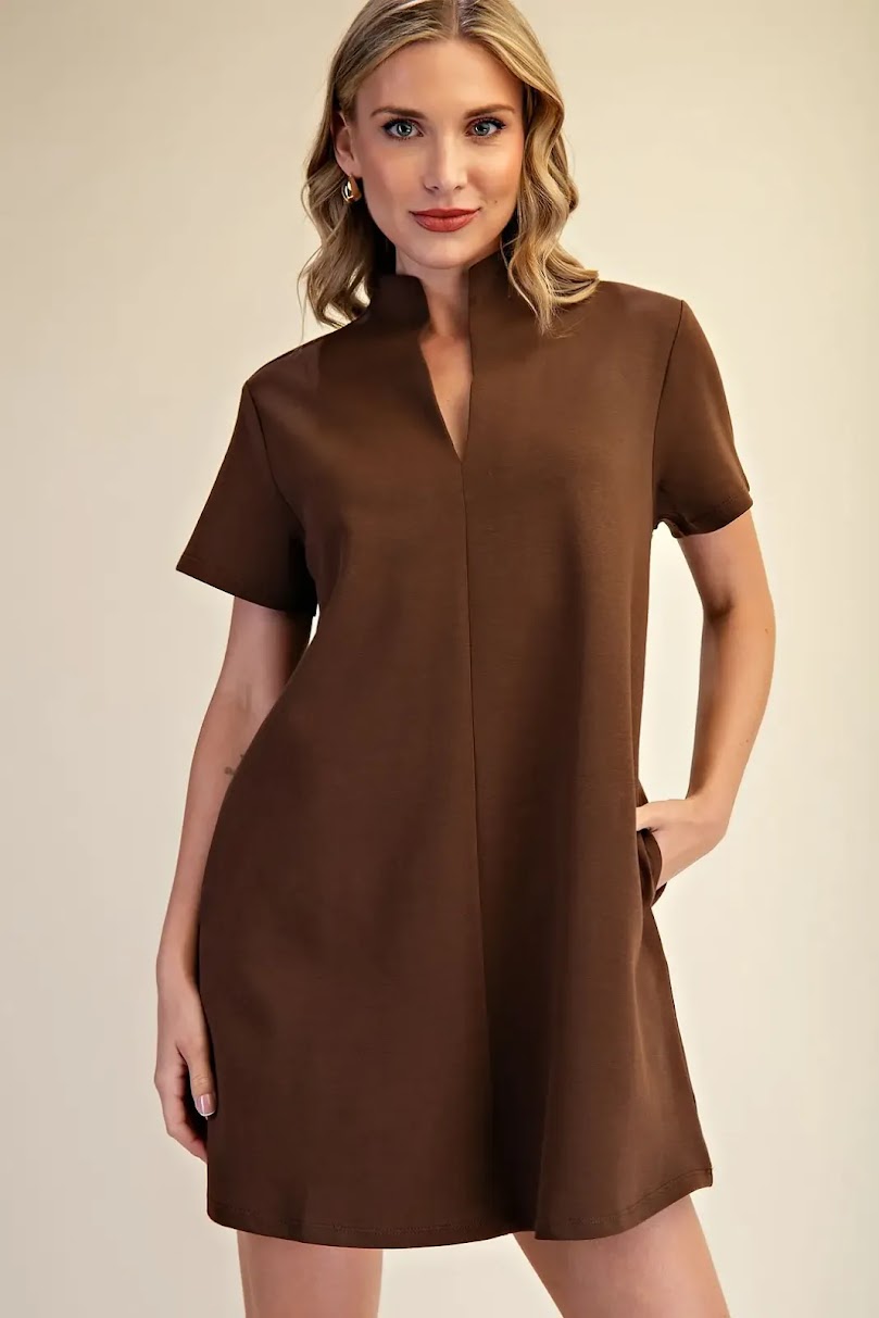 Eustacia Mini Dress - Brown