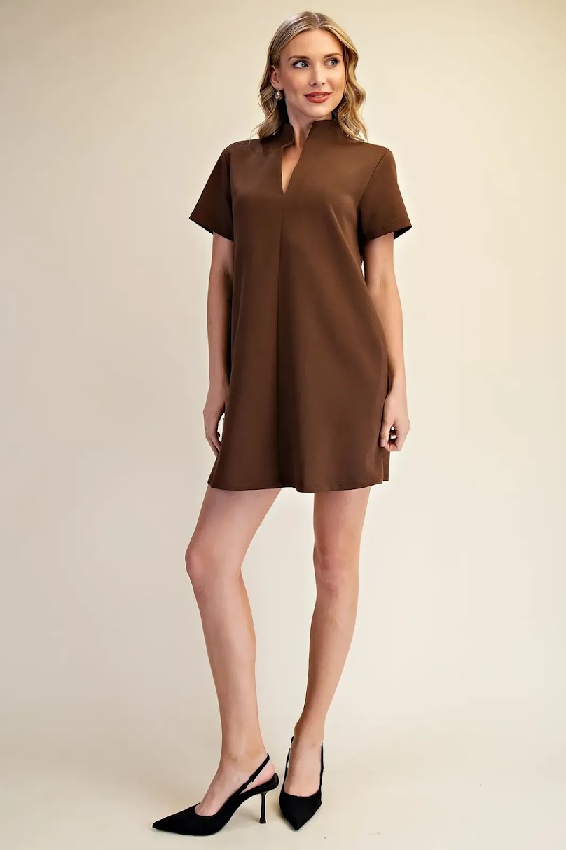 Eustacia Mini Dress - Brown