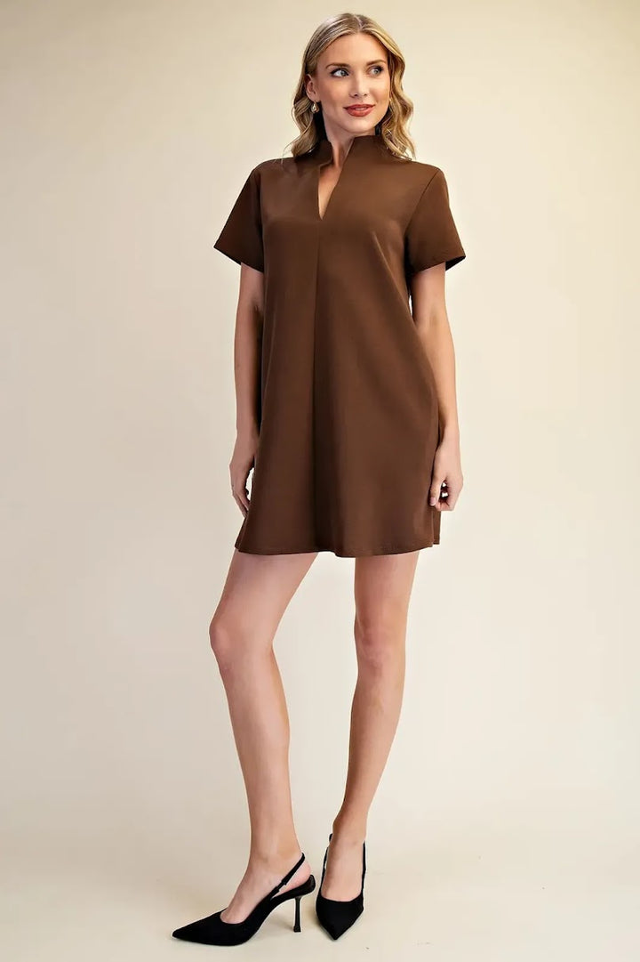 Eustacia Mini Dress - Brown