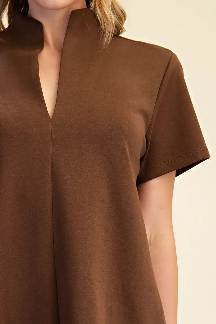 Eustacia Mini Dress - Brown