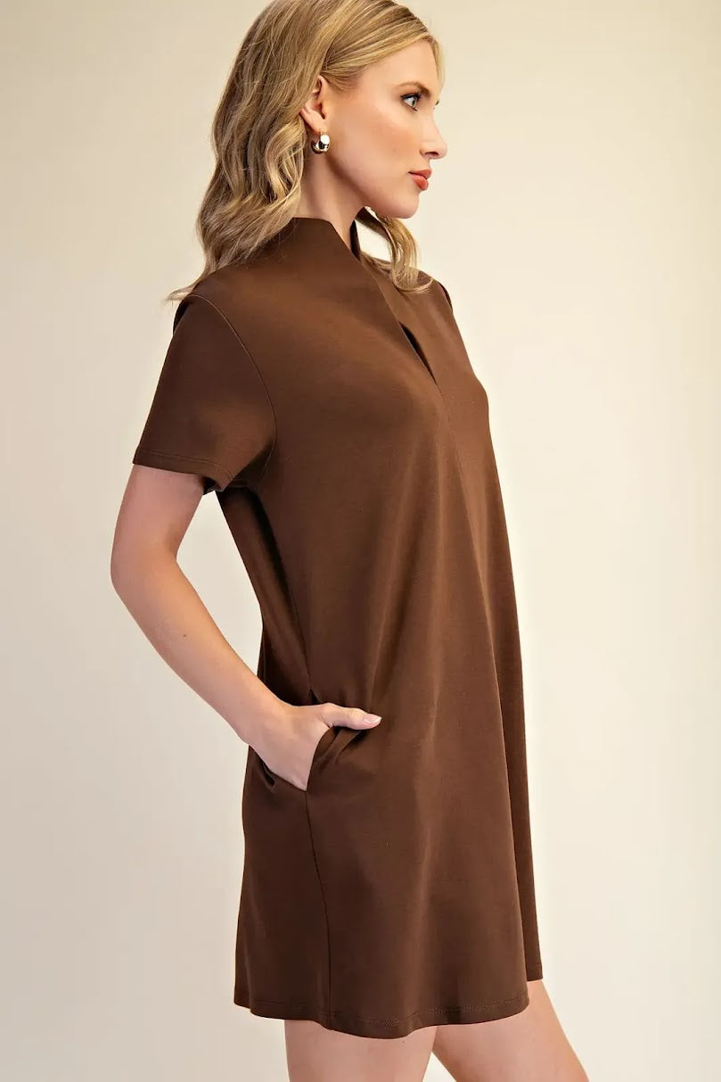 Eustacia Mini Dress - Brown
