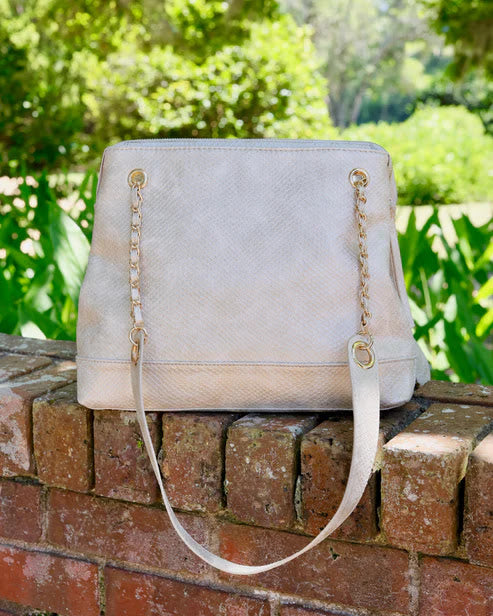 Teegan Tote - Shimmer Champagne