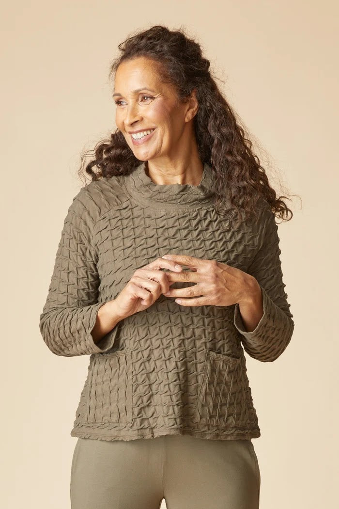 Textured Tides Top - Umber