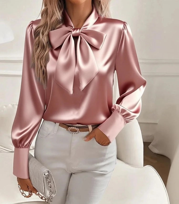 Sassy Satin Top - Pink