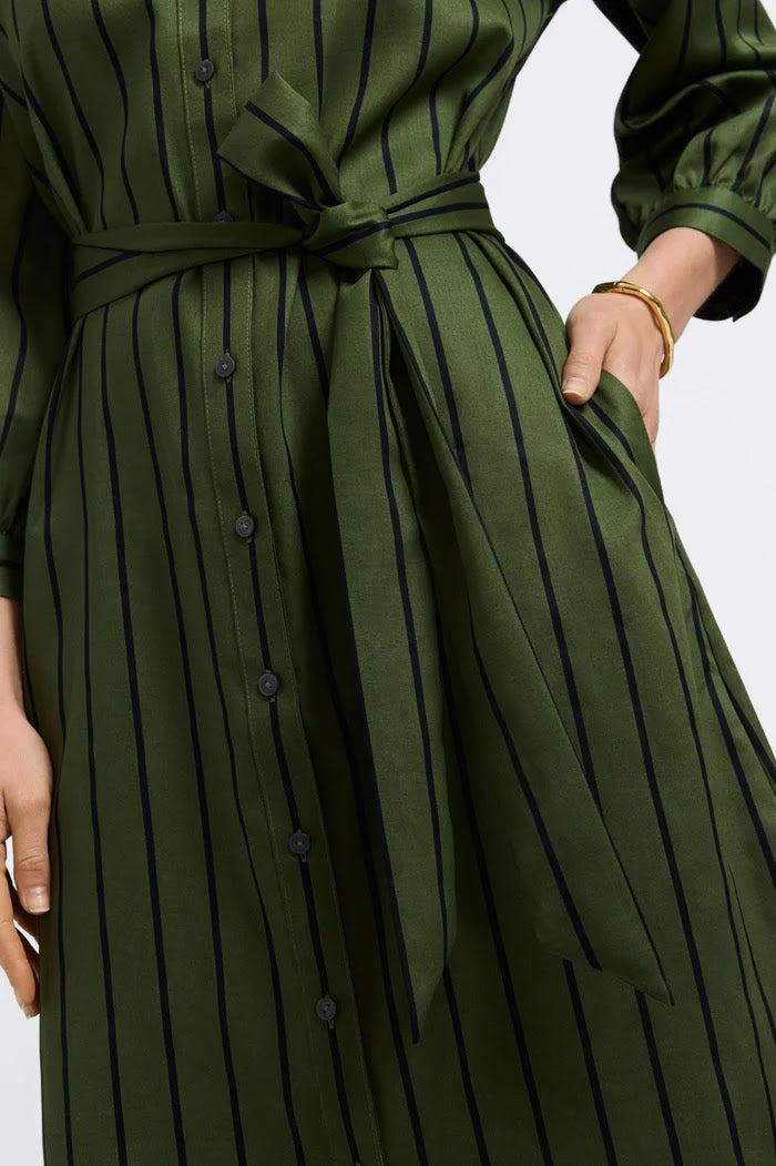 Esther Midi Dress - Basil/Black