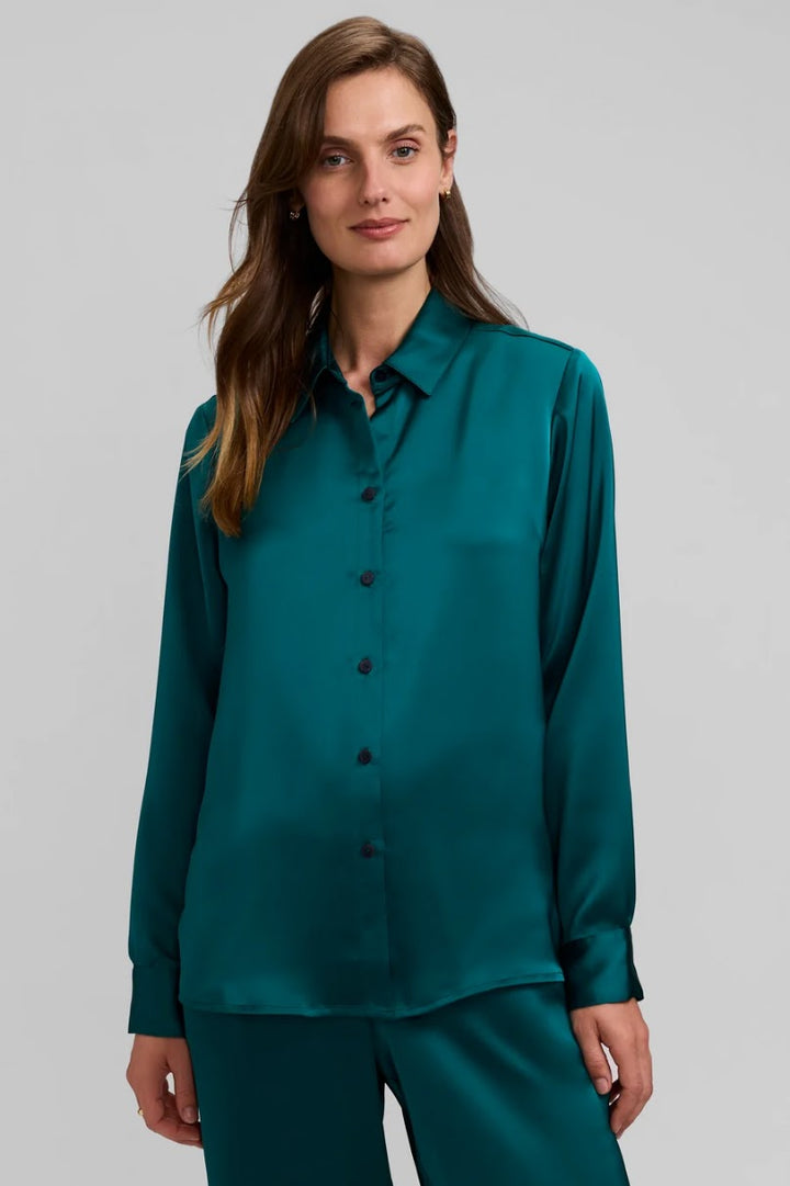 Bianca Silk Shirt - Emerald