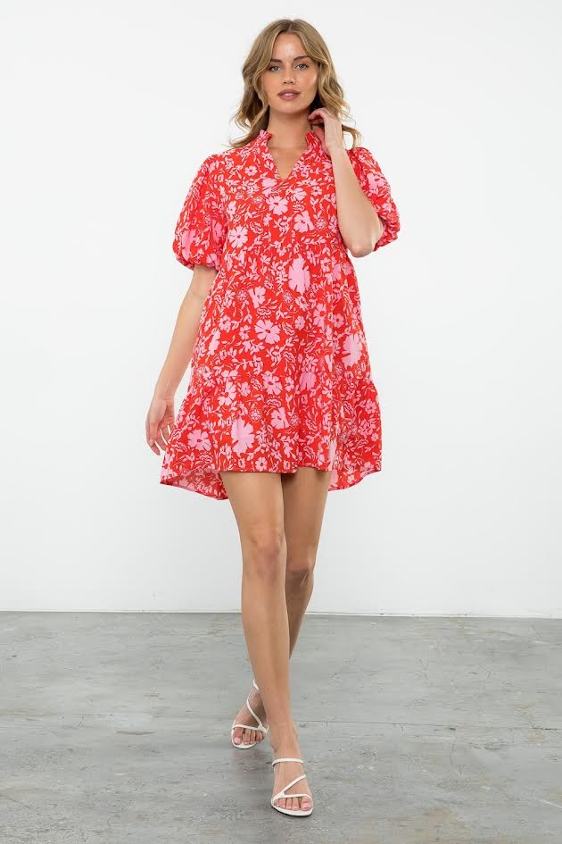 The Frankie Dress - Red Pink