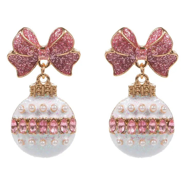 Ornament Earring - White Pink