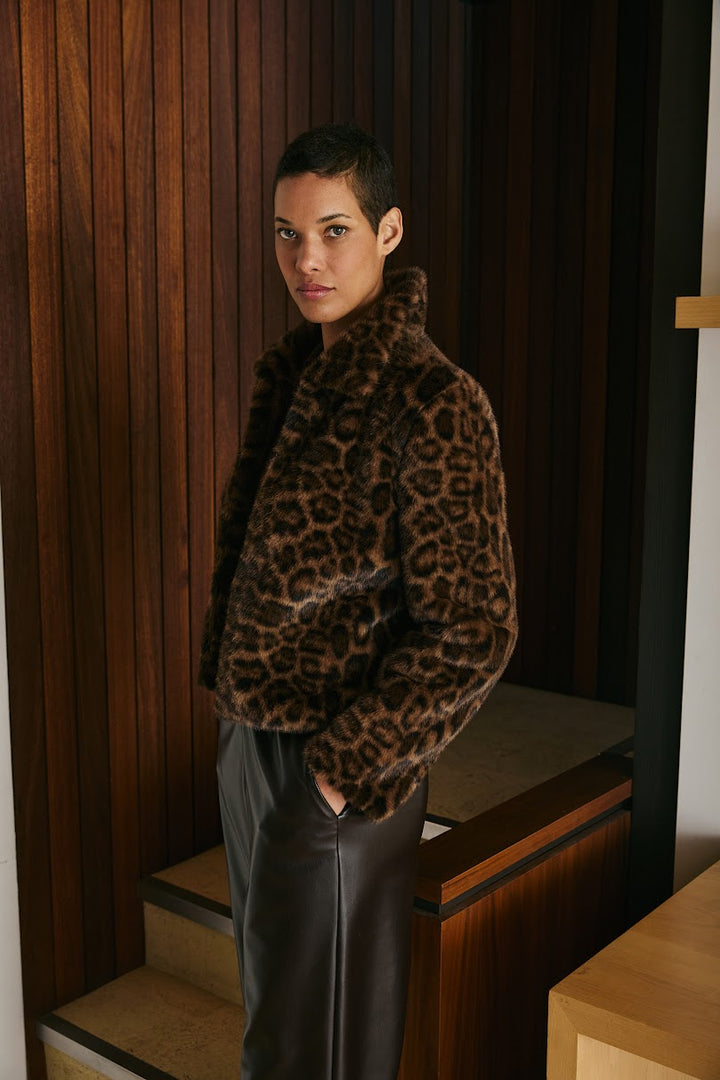 Bambi Faux Fur Jacket - Leopard